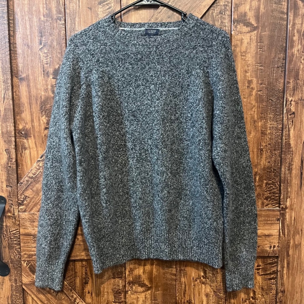 J. Crew Lambswool Crew Neck Sweater Gray‎ Speckled Women's Medium Warm Classic